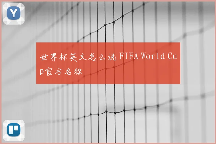 世界杯英文怎么说 FIFA World Cup官方名称
